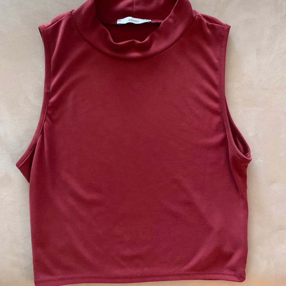 Maroon Crop Top